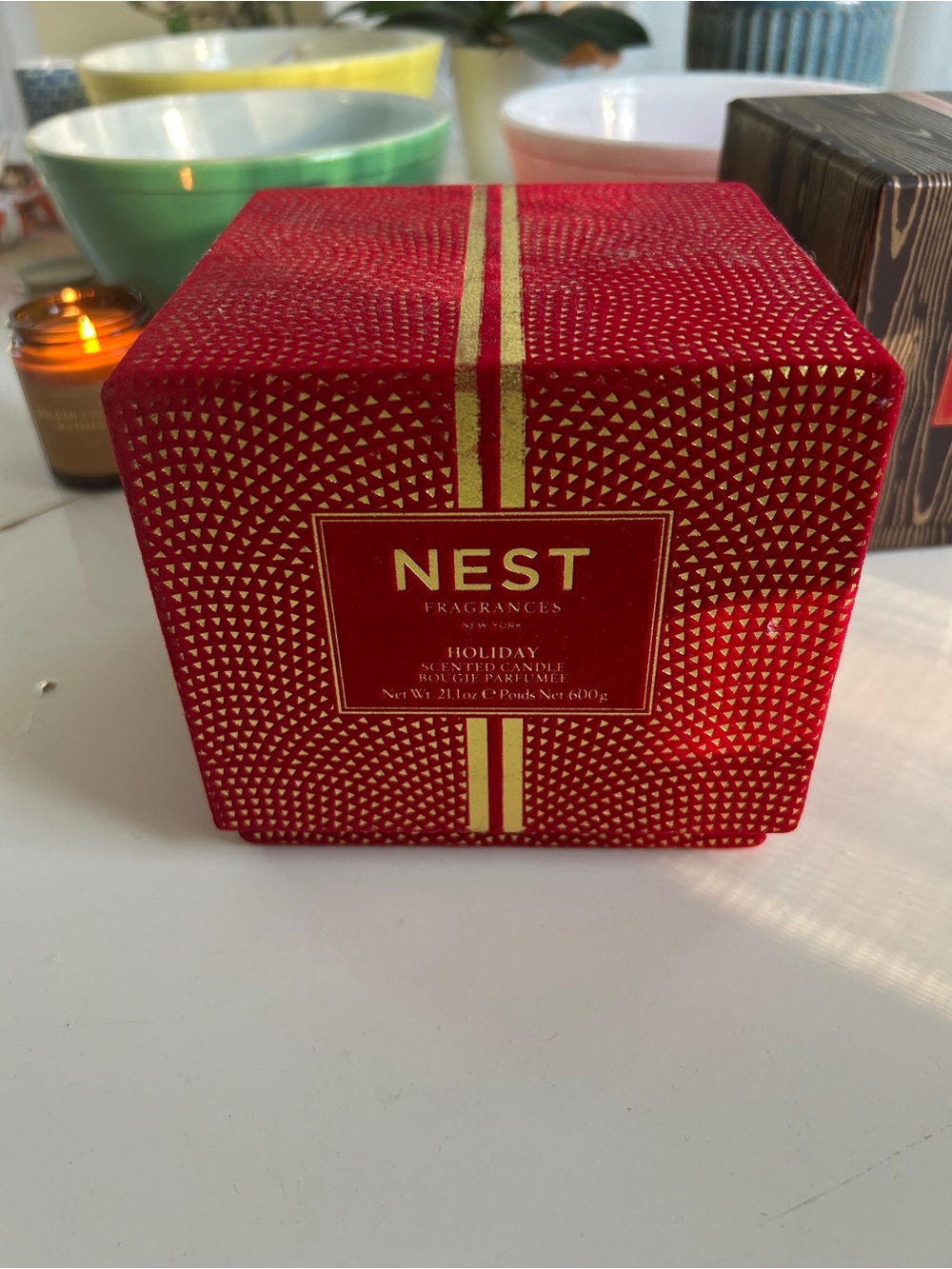 NEST Fragrances Holiday Scented Candle - Red & Gold Gift Box